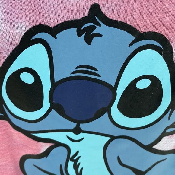 Disney Pink Tie Dye Lilo & Stitch Tee Shirt Sz M 7-9 - Picture 3 of 12